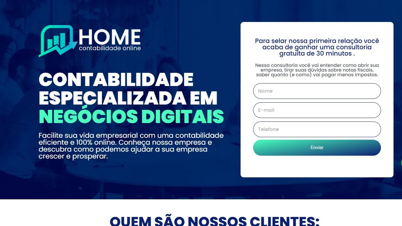 Prévia do modelo Contabilidade — Captação de contatos