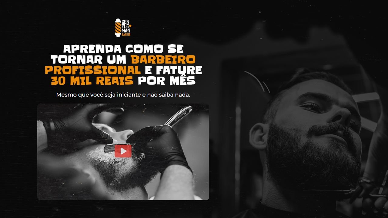 Prévia do modelo Barbearia — Página de vendas