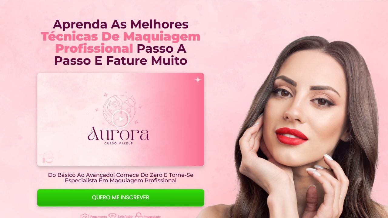 Prévia do modelo Maquiagem — Página de vendas