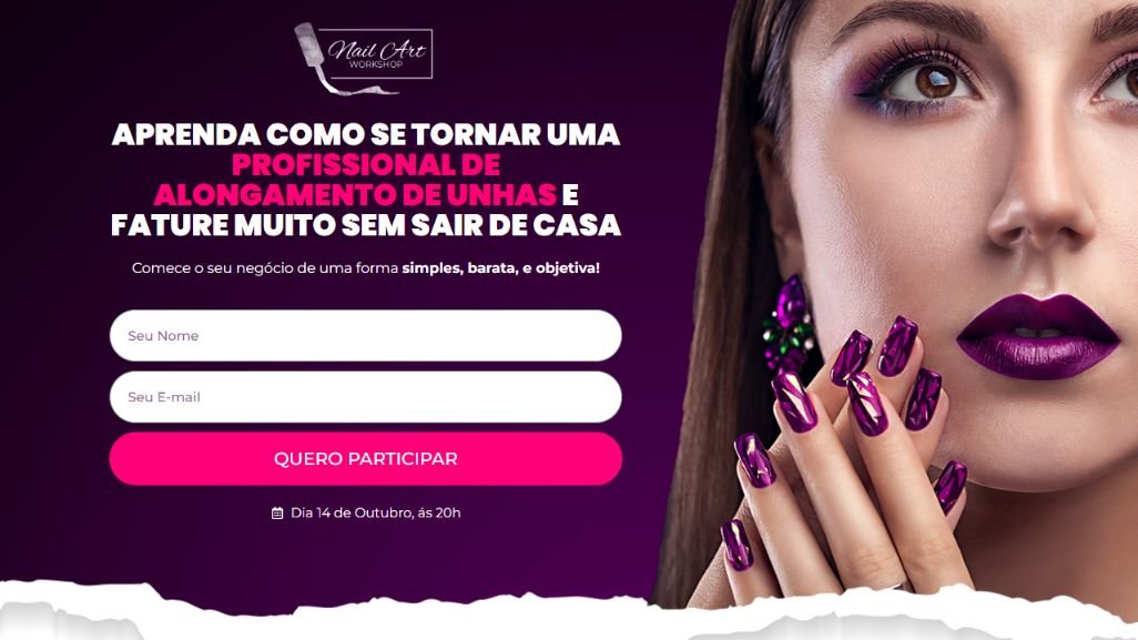 Prévia do modelo Nail Design — Página de Vendas